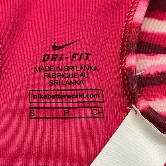 Nike Pro Sports Bra Small Classic Tiger Pink Front  Logo Stretchy  Gym Workout - Picture 8 of 11